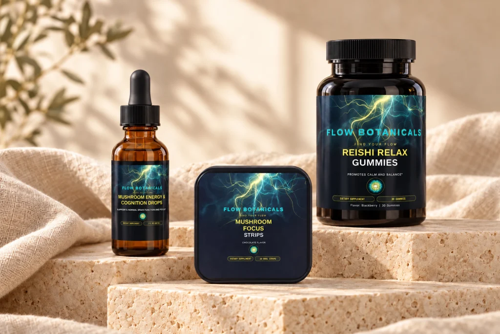 Full Flow Protocol Bundle: Drops + Focus Strips + Reishi gummies